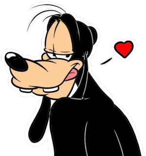 😈 Max Goof kartun, Disney, konyol, cinta, hati whatsapp sticker