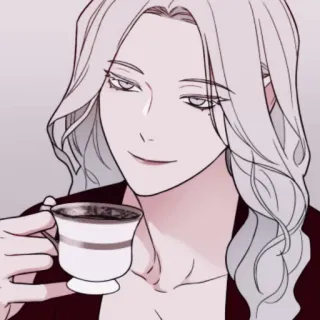 ✖️ cartoon, drank, thee, koffie, personage, vrouw whatsapp sticker