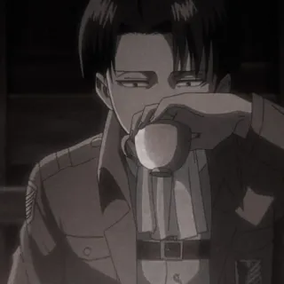 ☕ Levi Ackerman Attack on Titan anime, levi, attack on titan, tea, captain, aot telegram sticker