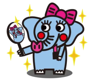 🎀 Elefant, süß, Tier, Cartoon, Glitzer telegram sticker