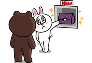 🙄 Brown Bear NEW line friends, brown, cony, шопинг, новый, сумка, люкс whatsapp sticker