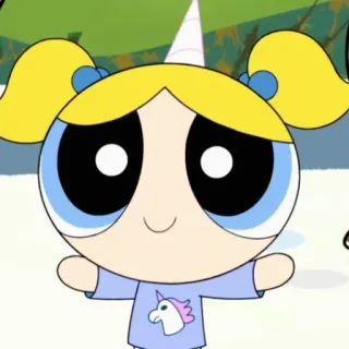❄️ Bubbles Powerpuff Girls мультфильм, Пузырёк, Суперкрошки, милый, анимированный telegram sticker