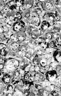 👅 manga, anime, art, black and white whatsapp sticker