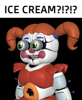 🍦 Circus Baby Five Nights at Freddy's ICE CREAM?!?!?!? Animatronik, Robot, Horor, Menakutkan, FNAF, Seram, Sirkus, Bayi telegram sticker