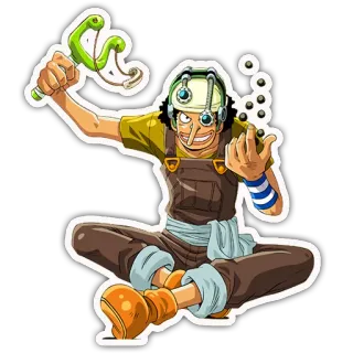 😙 Usopp One Piece Аниме, Персонаж, Рогатка, Мультфильм telegram sticker