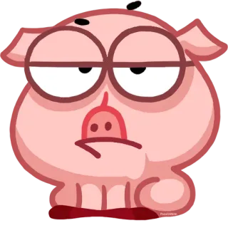 😕 babi, kartun, imut, hewan telegram sticker