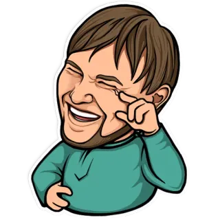 😂 laughing, happy, man, cartoon, emoji, smile telegram sticker