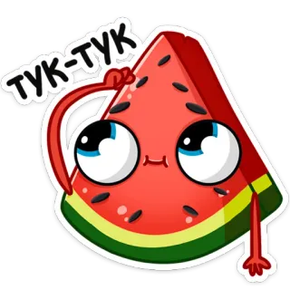 🤨 TYK-TYK melancia, desenho animado, fruta, fofo, adesivo whatsapp sticker