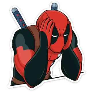 😣 Deadpool deadpool, marvel, superhéroe, cómic, espadas, personaje whatsapp sticker