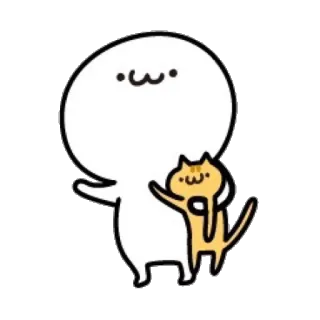 👋 cartoon, character, cat, cute, animal, sticker telegram sticker