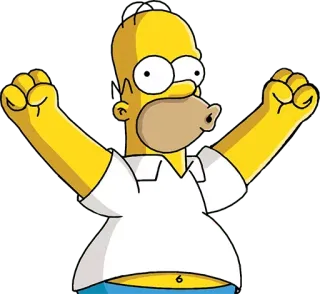 🥳 Homer Simpson The Simpsons homer, simpson, semangat, kartun, karakter, senang, kuning telegram sticker