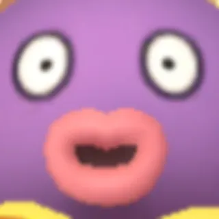 😮 Luvdisc Luvdisc, Pokémon, peixe, roxo, desenho animado telegram sticker