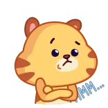 🧐 MM... kot, myślący, słodki, zwierzę, kreskówka, naklejka telegram sticker