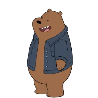 ✈️ Grizzly Bear We Bare Bears Kartun, Beruang, We Bare Bears, Beruang grizzly, Animasi whatsapp sticker