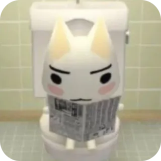 🚽 Moe Animal Crossing gatto, Animal Crossing, giornale, gabinetto, bagno telegram sticker