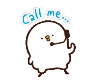 😙 Call me... Callcenter, Schattig, Headset, Cartoon, Kawaii, Kip whatsapp sticker