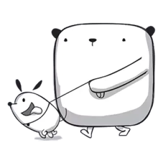 😼 Bär, Hund, Cartoon, Laufen, Tier, Süß telegram sticker