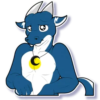 🐶 Fellwesen, Drache, Anthropomorph, Cartoon, Figur, Mondanhänger telegram sticker
