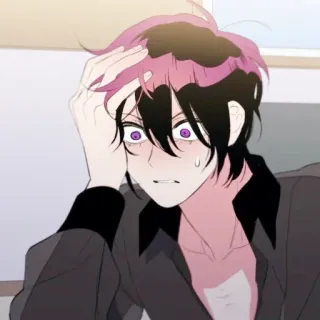😫 动漫, 角色, 表情, 担心, 震惊 telegram sticker