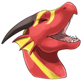 😆 Drache, Fantasy, Fabelwesen, Reptil, Rot, Cartoon whatsapp sticker