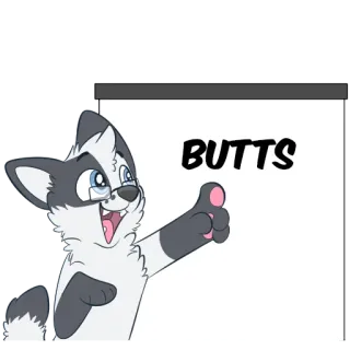 🍑 BUTTS 動物, 漫画, テキスト, お尻 telegram sticker
