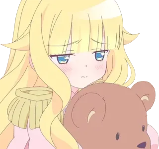 😢 Anime, Dessin animé, Fille, Nounours, Blonde whatsapp sticker