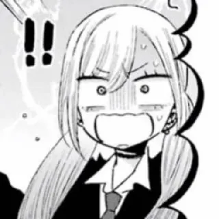 😰 animé, manga, choqué, expression, femme, fille telegram sticker