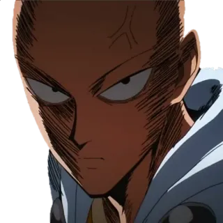 😠 Saitama One-Punch Man Аниме, Герой, Серьезный, Манга, Боец telegram sticker