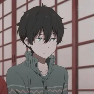 ☯️ Anime, Chłopak, Kreskówka, Sweter, Portret whatsapp sticker