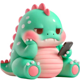 📱 ไดโนเสาร์, น่ารัก, การ์ตูน, ตัวละคร, ของเล่น, โทรศัพท์ whatsapp sticker