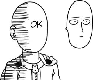 🆗 Saitama One-Punch Man OK anime, hero, ok, saitama, one-punch man telegram sticker