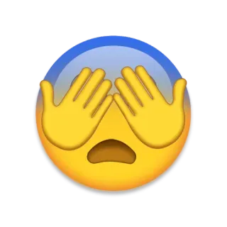 🙈 Emoji, Assustado, Chocado, Rosto com mãos nos olhos, Emoção, Medo telegram sticker