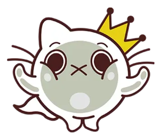 😐 고양이, 유령, 왕관, 귀여운, 스티커 telegram sticker