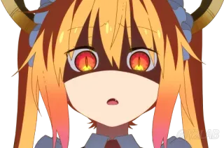 👹 Tohru Miss Kobayashi's Dragon Maid Anime, Dragón, Tohru, Dibujos animados, Miss Kobayashi whatsapp sticker