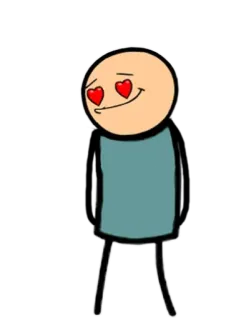 😍 卡通, 爱, 爱心, 火柴人, 可爱, 眼睛 whatsapp sticker