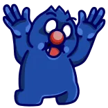 🙏 卡通, 怪物, 可爱, 蓝色, 角色, 搞笑 whatsapp sticker