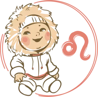 🥳 leo, zodiak, astrologi, bayi, kartun, karakter telegram sticker