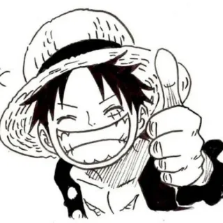 😁 Monkey D. Luffy One Piece Anime, Pirata, Manga, Sorriso, Cappello di paglia telegram sticker