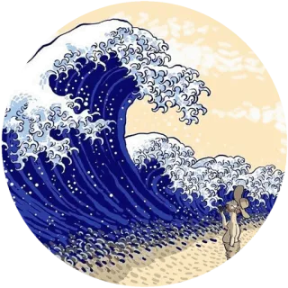 🌾 wave, sea, water, ocean, art, Japanese art whatsapp sticker