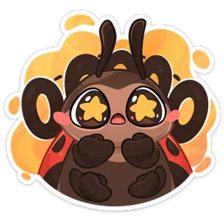 🤩 แมลง, น่ารัก, การ์ตูน, สัตว์, ตา, สติกเกอร์ telegram sticker