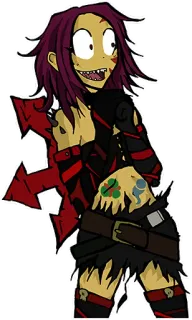 😃 Cartone animato, Femminile, Personaggio, Stella del caos, Tatuaggio, Fantasy telegram sticker