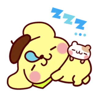 💤 Pom Pom Purin dog, sleepy, cute, kawaii, sanrio telegram sticker