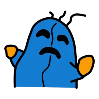 😔 Blob, Bleu, Triste, Dessin animé, Personnage whatsapp sticker