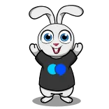 😊 conejo, lindo, dibujos animados, pegatina, animal whatsapp sticker