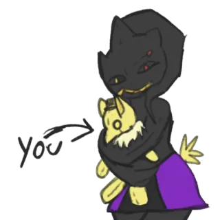 😌 you 角色, 卡通, 动物, 生物, 奇幻 telegram sticker