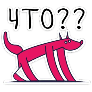 🤨 ЧТО?? pies, pytanie, rosyjski, cyrylica, naklejka, zwierzę, kreskówka telegram sticker
