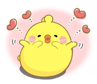 ❤ 卡通, 小鸡, 爱心, 可爱, 动物, 鸟, 卡哇伊 telegram sticker