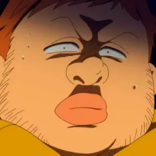 😑 мультфильм, забавная рожица, аниме, персонаж telegram sticker
