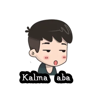 😏 Kalma aba acalme-se, relaxa, relaxar, menino anime, calma whatsapp sticker