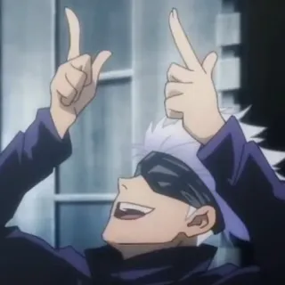 🛑 Gojo Satoru Jujutsu Kaisen Аниме, Годжо Сатору, Средний палец, Jujutsu Kaisen, Оскорбительный жест whatsapp sticker